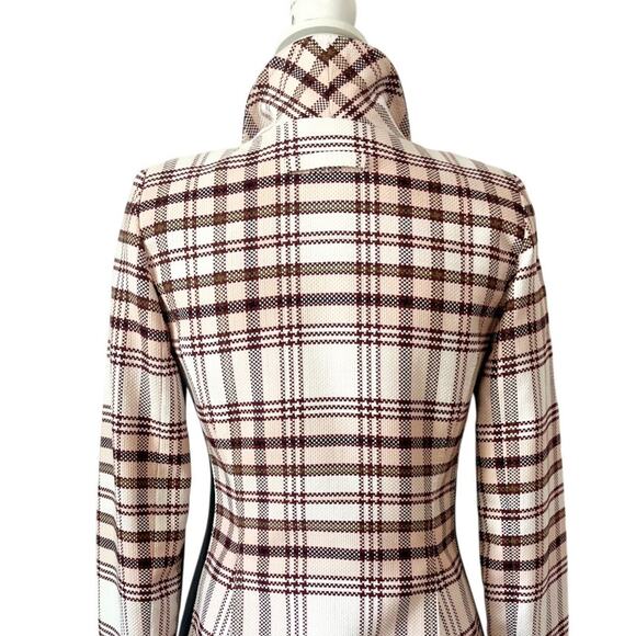 Smythe Patch Pocket Tuxedo Stripe Blazer Blush Plaid Check Pink Black Size 4 - Picture 7 of 9